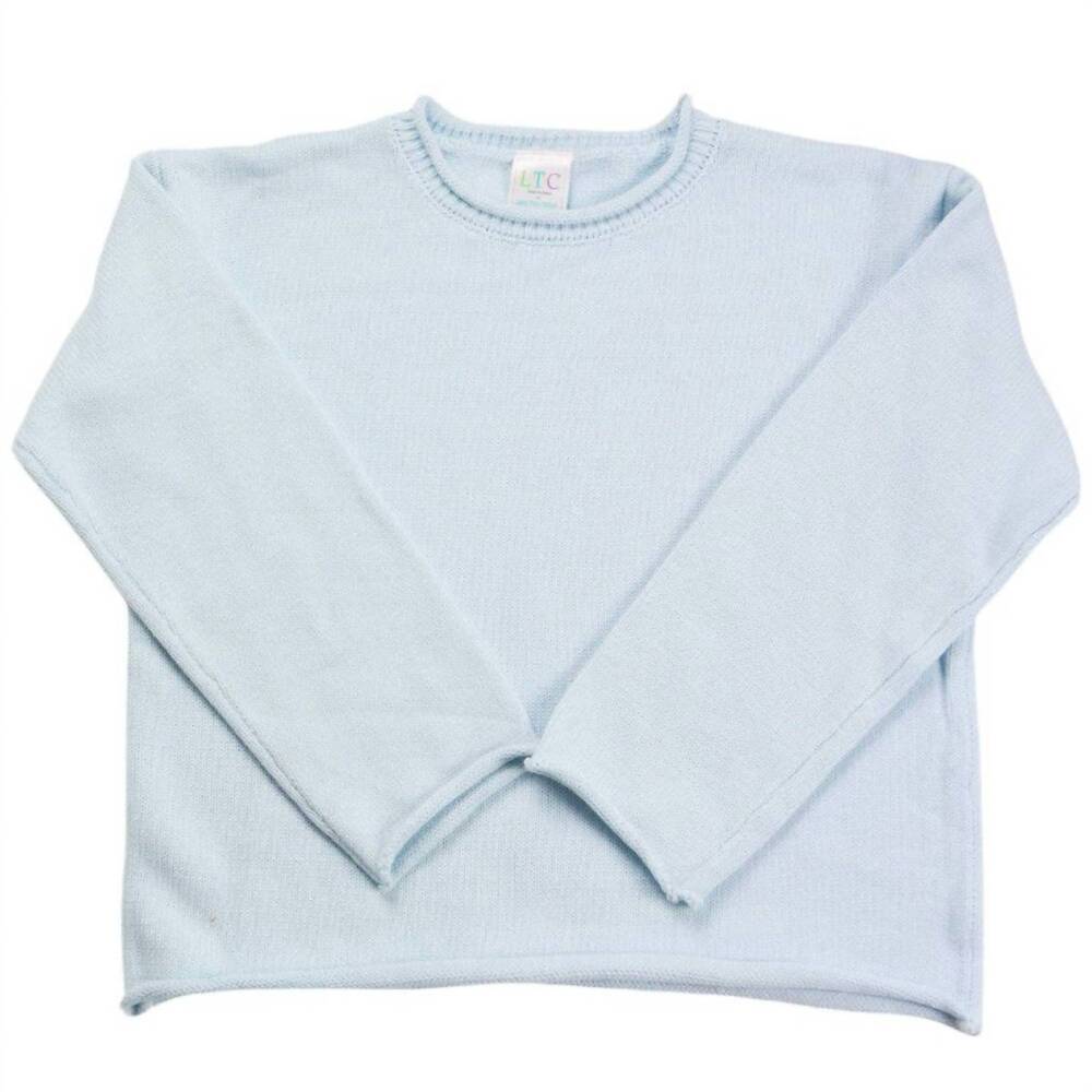 NEW LOVE THAT COTTON kid's roll neck sweater in light blue